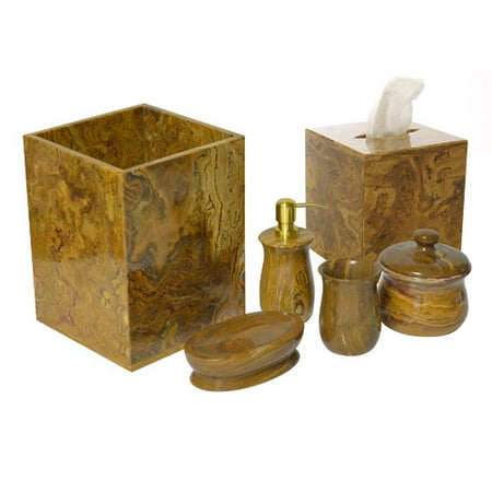 Rembrandt Home Polished Marble 6 Piece Bathroom Accessory Set