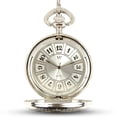 thumbnail image 2 of Weddingstar Silver Mechanical Pocket Watch with Photo Insert & Fob - Blank, 2 of 5