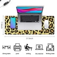 thumbnail image 5 of Long Mouse Pads for Desk,Yellow and Black Leopard Pattern Desk Mats on Top Of Desks, Desk Mouse Pad Extra Large with 3mm Non-Slip Base and Stitched Edge for Gaming,Office,Work,Home 31.5"x11.8", 5 of 6