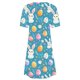 thumbnail image 4 of Vestido Corto para las Mujeres Cuello Redondo Manga Corta Impresa Suéter, Moda Casual Estilo Línea, 4 of 8