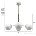 thumbnail image 6 of Hunter - Hepburn 4-light Brushed Nickel, Large Chandelier, Dimmable, Modern Style, Sputnik Shaped, for Bedrooms, Dining, Living Rooms - 13208, 6 of 7