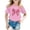 Pink, variant on XEGLSBU Shirts for Girls 7-8 Cute Children's Casual Letter Pattern Print Multicolor Round Neck Short Sleeves Pink Size 3-4 Years