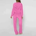 thumbnail image 6 of Frostluinai Velour Sweatsuits for Women Full Zip Oversized Hoodies High Waist Wide Leg Pants Solid Casual Athletic Tracksuits with Pocket, 6 of 9