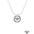 thumbnail image 2 of Delight Jewelry Silvertone Small 3-D Bee Gymnastics Mom Ring Charm Necklace, 18", 2 of 4
