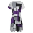 thumbnail image 5 of Purple Black Grey Abstract Geometric Art Sundress Short Sleeve Dress Summer Women Clothes Dress for Women Dresses, 5 of 7