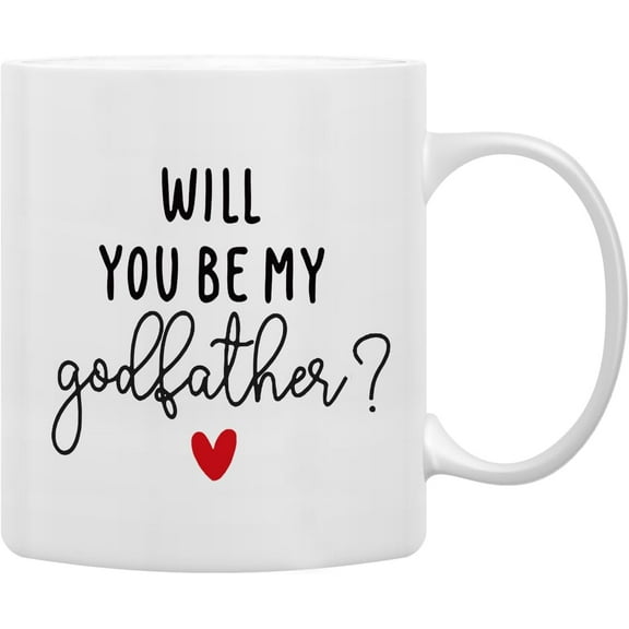 Godfather Announcement Proposal Gifts Coffee Mugs Mug,Godfather Gifts from Godchild Baptism,Will You Be My Godfather Double Side Printed Ceramic Mug Cup 11 Ounce