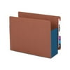 Redrope Drop-Front End Tab File Pockets w/ Fully Lined Colored Gussets 5.25" Expansion, Letter Size, Redrope/Blue, 10/Box