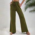 thumbnail image 5 of Womens Summer Loose Beach Yoga Pants Lacing Elastic Waist Wide Leg Palazzo Trousers Baggy Lounge Athletic Pants with Pockets, 5 of 7