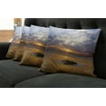 thumbnail image 2 of Ambesonne Nature Throw Pillow Cover 4 Pack, Sunbeams Cloudy Sky Sea, 24", Yellow Grey, 2 of 6