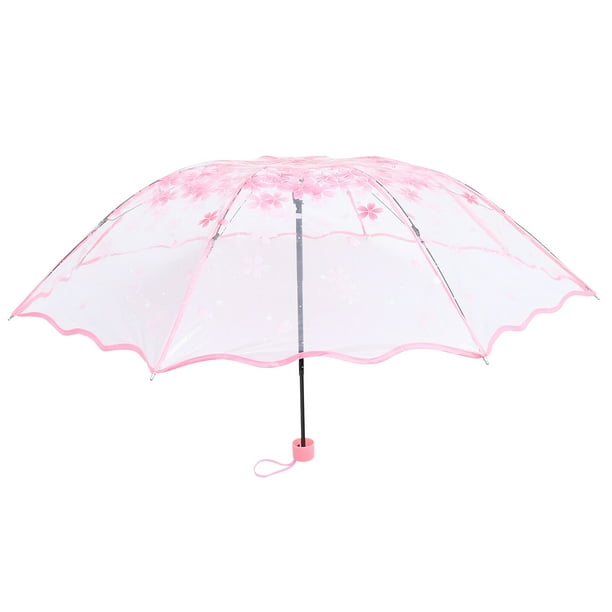 EeaseMX Lloviendo paraguas plegable creativo floral decoración transparente paraguas de viaje
