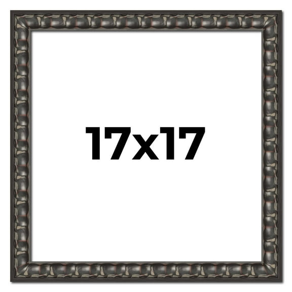 17x17 Frame Black-Brown Medieval Solid Wood Picture Frame | 1.5 Inch Moulding Width | Gotham