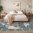 thumbnail image 4 of YOUFORTONG 10x14 Vintage Washable Area Rug, Large Stain Resistant Carpet with Non Slip Backing for Living Room Bedroom Home Decor,Blue, 4 of 7