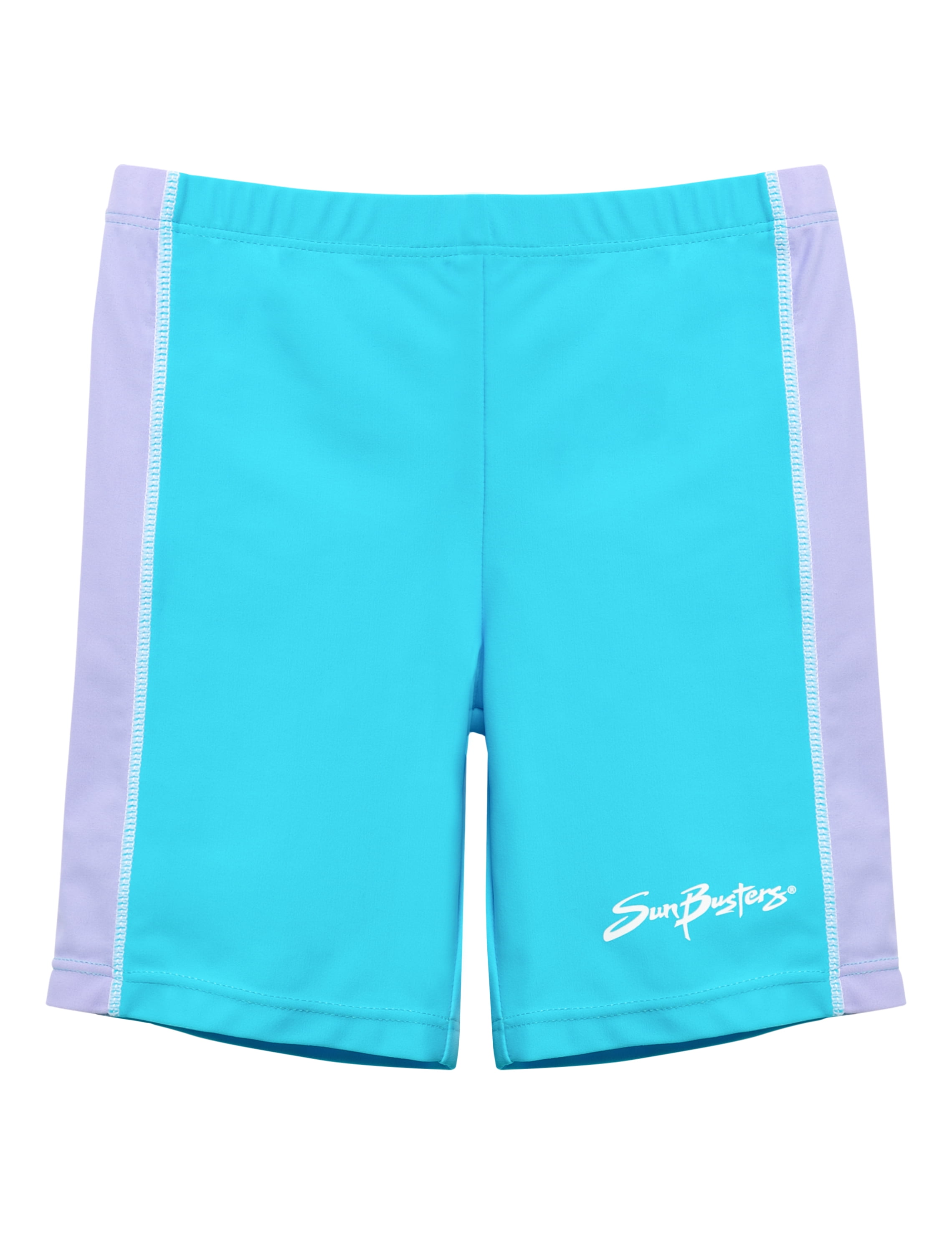 SunBusters Girls Swim Shorts(UPF 50+), Maui Blue, 4/5 yrs