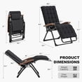 thumbnail image 2 of PURPLE LEAF Outdoor Reclining Chair Patio Zero Gravity Chaise Lounge Folding Chair with Removable Cushion Adjustable Headrest for Lawn Camping Beach Pool, 2 of 9