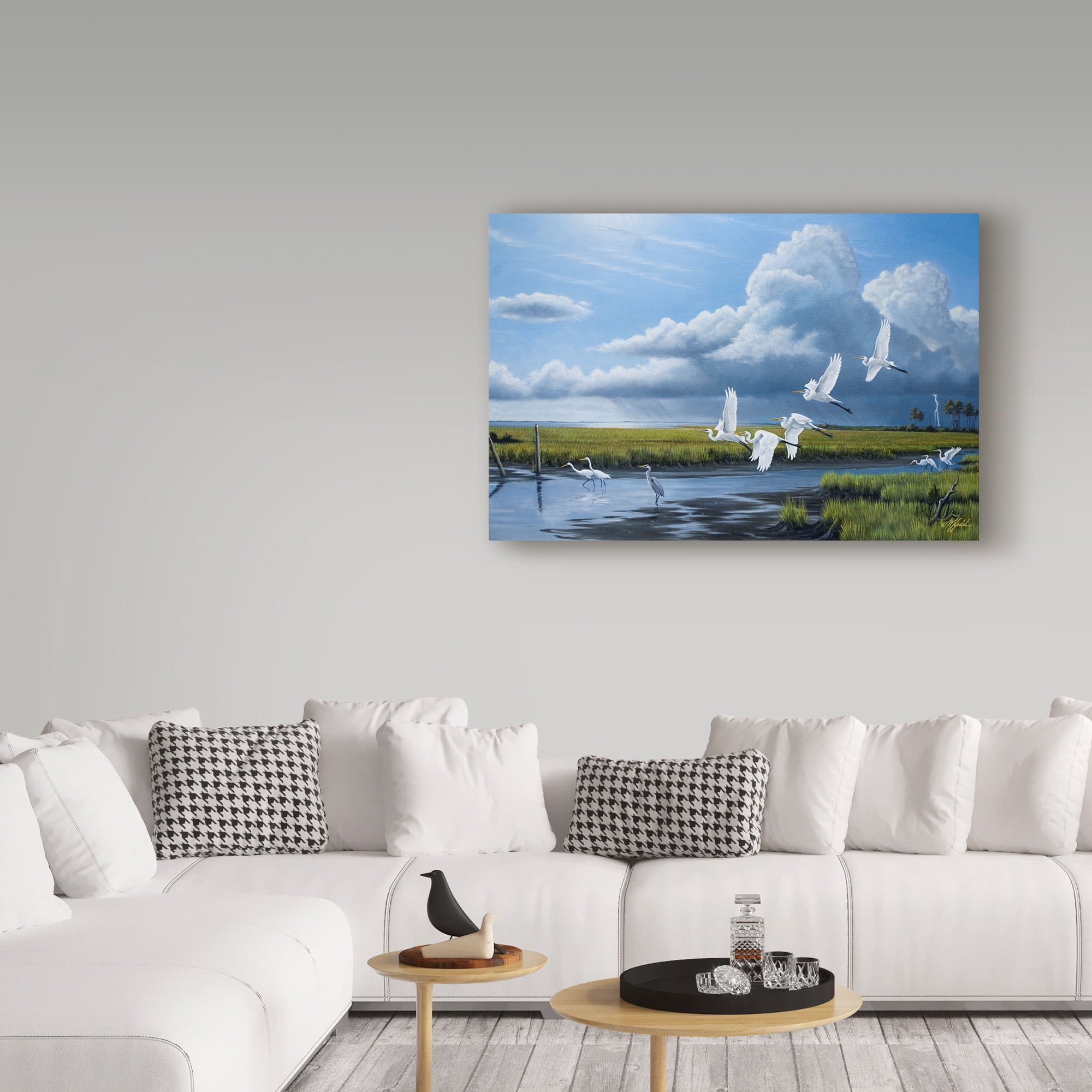 Trademark Fine Art 'Summer Storm Egrets' Canvas Art by Wilhelm Goebel