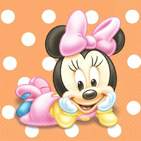 30th Birthday Beverage Napkins - Disney Minnie's 1st Birthday Beverage Napkins, 16pk