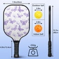 thumbnail image 3 of Pickleball Paddles Set Of 1, Fiberglass Surface, Boho Butterfly Decor, 1 Paddle, 2 Balls & Bag, 3 of 5