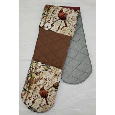 

Birds & Berries Quilted Double Oven Mitt by Penny s Needful Things (Chocolate Brown)