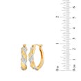 thumbnail image 4 of Forever Facets Diamond Accent Swirl Hoop Earrings in 18k Yellow Gold over Bronze, Adult Female, 4 of 6