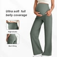 thumbnail image 6 of Maternity Wide Leg Pants, Pregnancy Over Belly Lounge Pants with Soft Elastic Waistband Support, Breathable Comfortable Casual Pants for Daily Wear, Relaxation and Maternity Photoshoot-Light Green, 6 of 6