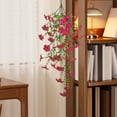 thumbnail image 4 of Plastic Decorative Green Plants 1 Piece Multicolor Artificial Flower Bouquet Wall Mounted Fake Plants for Indoor Outdoor Wedding Party Decorations(Red) Rkxzt, 4 of 7