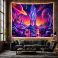 thumbnail image 6 of Glowing Monolith in Cosmic Water Landscape Dreamy Psychedelic for Sci Fi Fans Celestial Home Decor Halloween Gift Tapestry Wall Hanging for Bedroom and Living Room, 6 of 7