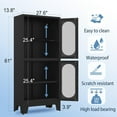 thumbnail image 2 of Black Metal Storage Cabinet with Doors and 3 Shelves (2 Adjustable) for Kitchen, Laundry Room, Home Office, Kids Room, 2 of 17