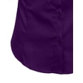 thumbnail image 5 of J. METHOD Women's Button Down Shirt 3/4 Sleeve Roll Up Stretch Collar Office Work Formal Casual Basic Blouse Top NEWT01 Purple XL, 5 of 6
