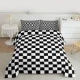 thumbnail image 2 of Homewish Geometric Plaid 2pcs Bedding Comforter Set For Teens Boys Girls,Black White Twin Comforter Sets,Vintage Aesthetic Breathable Bedding Set,Super Cozy Room Decor,Reversible, 2 of 8