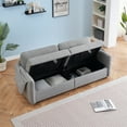 thumbnail image 2 of 79.50 Inches Long with 2 Storages, Teddy Sofa Fabric, with Metal Conical Long Legs, Metal Strip Matching, Stylish and Simple, 2 of 7