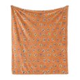 thumbnail image 1 of Butterfly Soft Flannel Fleece Throw Blanket, Cartoon of Papillon Species Delicate Romantic Ornaments, Cozy Plush for Indoor and Outdoor Use, 60" x 80", Apricot Baby Pink, by Ambesonne, 1 of 5