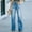 Blue, variant on Generic Women's Ripped High Waisted Flared Jeans Wide Leg Destroyed Denim Pants