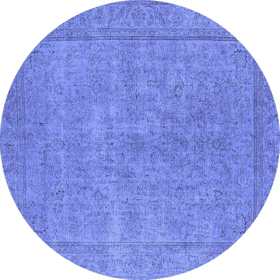 Ahgly Company Indoor Round Oriental Blue Industrial Area Rugs, 7' Round