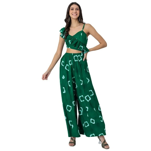 Moomaya Exclusive, Tie-Dye Print Jumpsuit, Indo-Western Style Party Wear Outfit