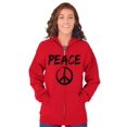 thumbnail image 3 of Hippie Peace Sign Make Love Not War Unisex Plus Size Zip Hoodie Brisco Brands 3X, 3 of 6