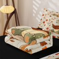 thumbnail image 6 of Homewish Cute Dino Zipper Twin Comforter Sets with Fitted Sheet and 2 Pillowcases,Autumn Leaves Zipper Bedding Set,Brown,Black Reversible,4pcs, 6 of 8