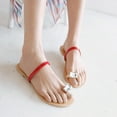 thumbnail image 4 of Juebong Sandals clearance Boho Slide Sandals for Women Girls Dressy Low Wedge Sandal Casual Open Toe Flat Sandals Summer Beach Slip on Sandals Platform Sandals, 4 of 4