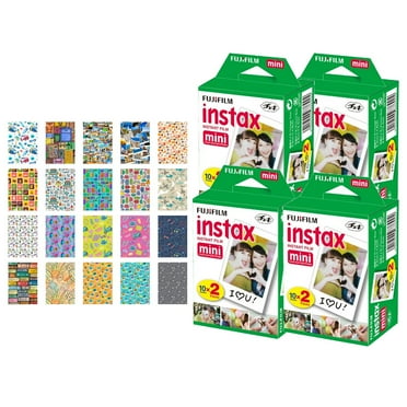 4x Fujifilm instax mini Instant Film (80 Exposures)   20 Sticker Frames for Fuji Instax Prints Travel Package