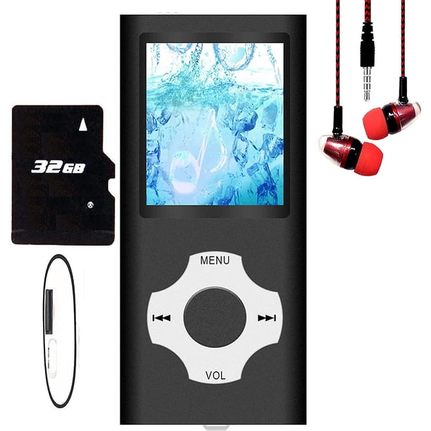 Reproductor de Mp3/reproductor de Mp4, reproductor de música Mp3 con tarjeta SD de memoria de 64 gb/32 gb/16 gb, pantalla Lcd Digital clásica delgada de 1,82 pulgadas, puerto Mini Usb con Radio Fm, Vo