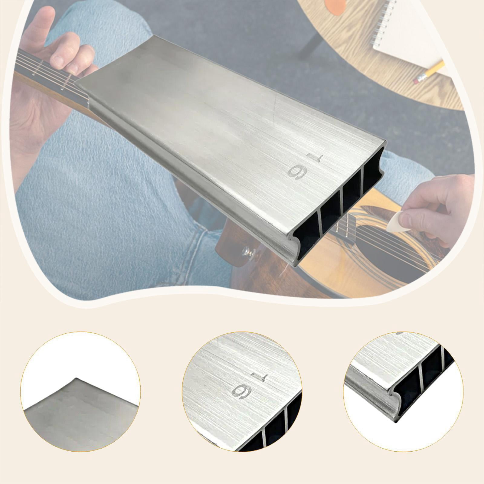 Dualoai Aluminum Fretboard Sanding Block, Luthier Tool for Fret Leveling, Metal Beam for 12 and 16