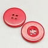 Resin Buttons 25x3mm Dyed Flat Round Red