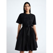 Devil Wears Prada Scoop Collection Women's and Women's Plus Cotton Tie-Waist Midi Dress, Sizes 0-26W