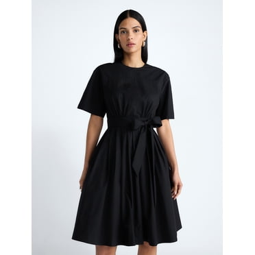 Devil Wears Prada Scoop Collection Women's and Women's Plus Cotton Tie-Waist Midi Dress, Sizes 0-26W