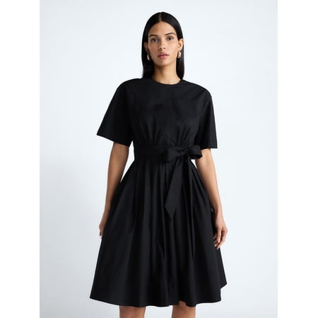 Devil Wears Prada Scoop Collection Women's and Women's Plus Cotton Tie-Waist Midi Dress, Sizes 0-26W