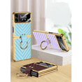 thumbnail image 4 of YSTINNG For Samsung Galaxy Z Flip 4 Case Leather with Ring, Back Screen Protector + Metal Ring Holder Kickstand, Shockproof Case A311-001, 4 of 4