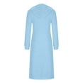 thumbnail image 4 of IROINNID Trench Coat for Women Casual Zip Up Hooded Long Coat Solid Loose Versatile Coat with Pocket,Sky Blue, 4 of 5