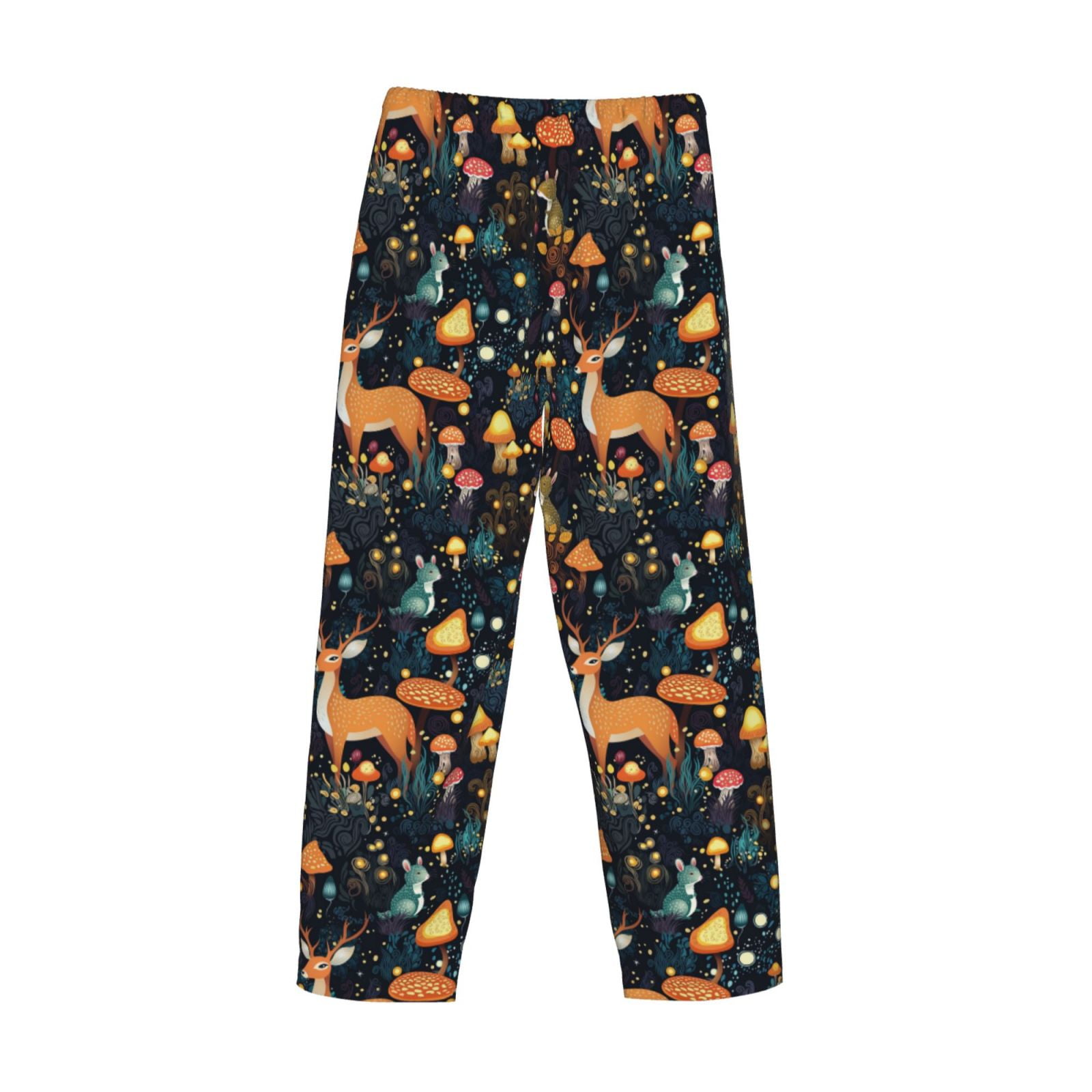 Vsdgher Forest Elf Print Mens Pajama Pants Sleep & Lounge Pants, PJ Bottoms With elastic waistb and Pockets