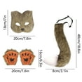 thumbnail image 3 of JoyMoreHome Halloween Faux Fox Cosplay Costume Set, Plush Mask Fluffy Paw Gloves Plush Tail Halloween Cosplay Party Supplies, 3 of 6