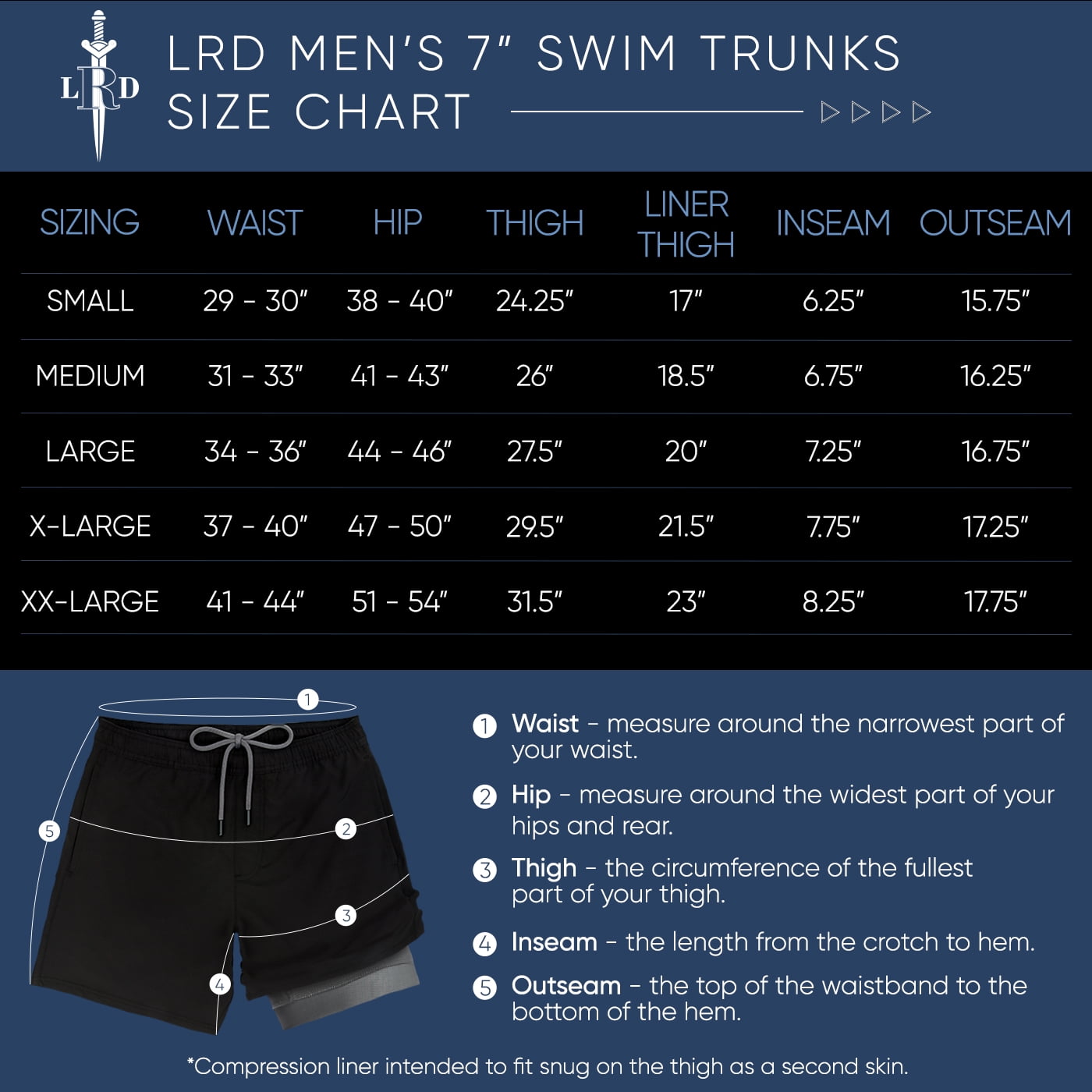 LRD Men's Swim Trunks with Compression Liner 7 Inch Inseam Gettin' Tropical / Lime L