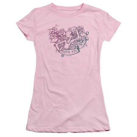Popeye T-shirt Tee - Popeye The Sailor Man Cartoon Icon Olive Oyl Tattoo Juniors Sheer T-Shirt Tee